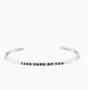MantraBand Jewelry - TAKE CARE OF YOU Silver Mantraband Bracelet Cuff MantraBand Jewelry - TAKE CARE OF YOU Silver Mantraband Bracelet Cuff